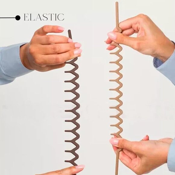 6 PCS Zig Zag Headbands Plastic Wavy Hair Head Band Comb with Teeth Hoop Accesso - Picture 4 of 6